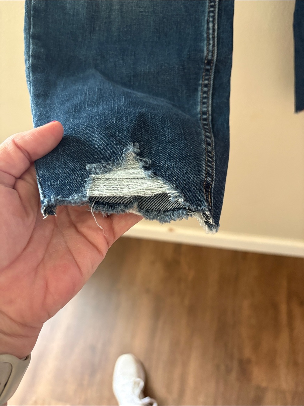 Maurices Dark Blue Button-Front Cropped Jeans - Picture 3 of 5